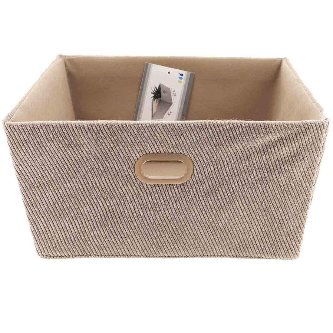 Coș De Haine Din Catifea Cordonată L32,5xP40xH15 Cm - Taupe