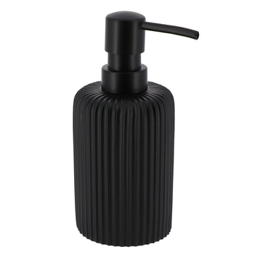 Dispenser pentru Săpun din Polirășină cu Dungi 230 ml - Negru