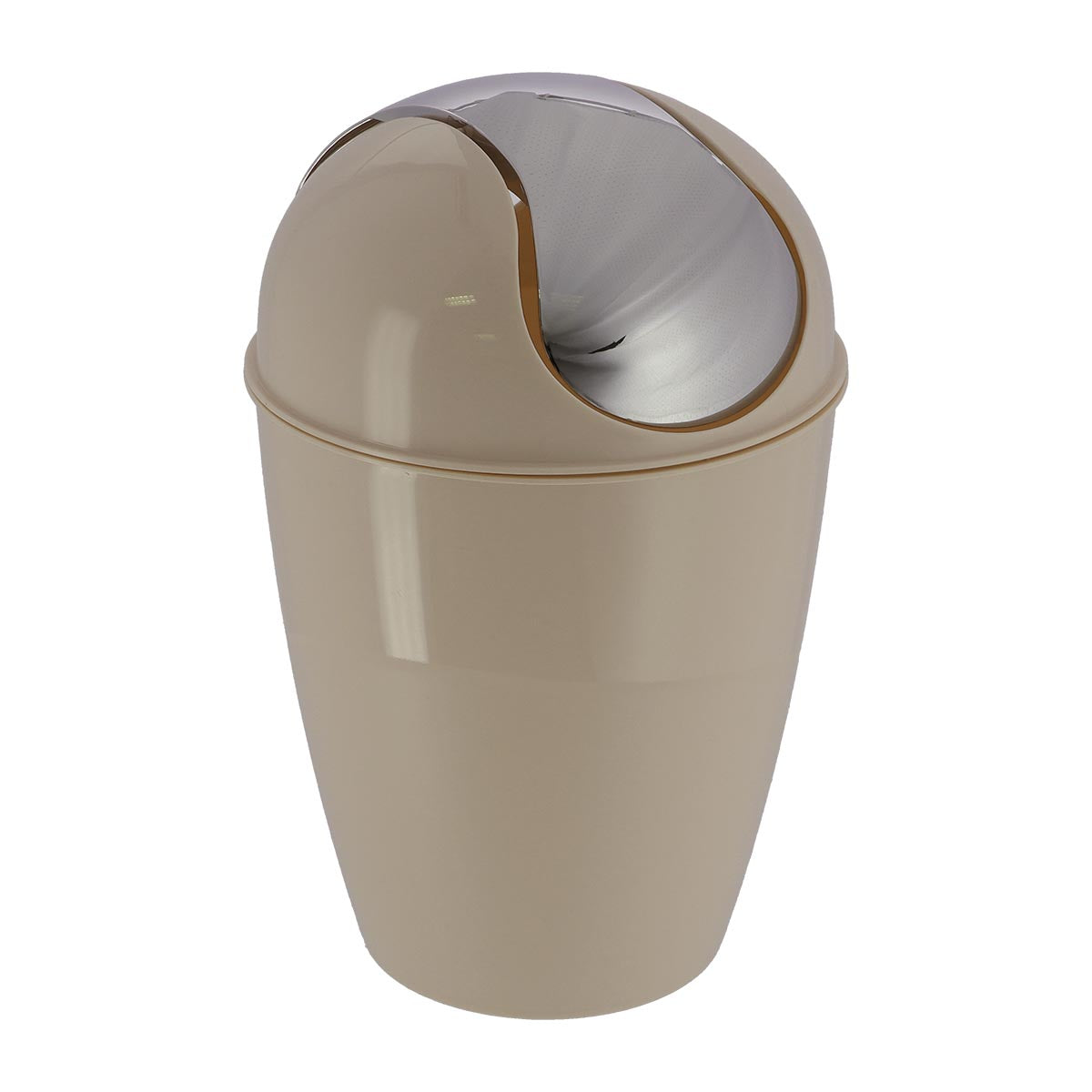 Coș de Gunoi Conic din Polipropilenă cu Capac 5,6L - Taupe