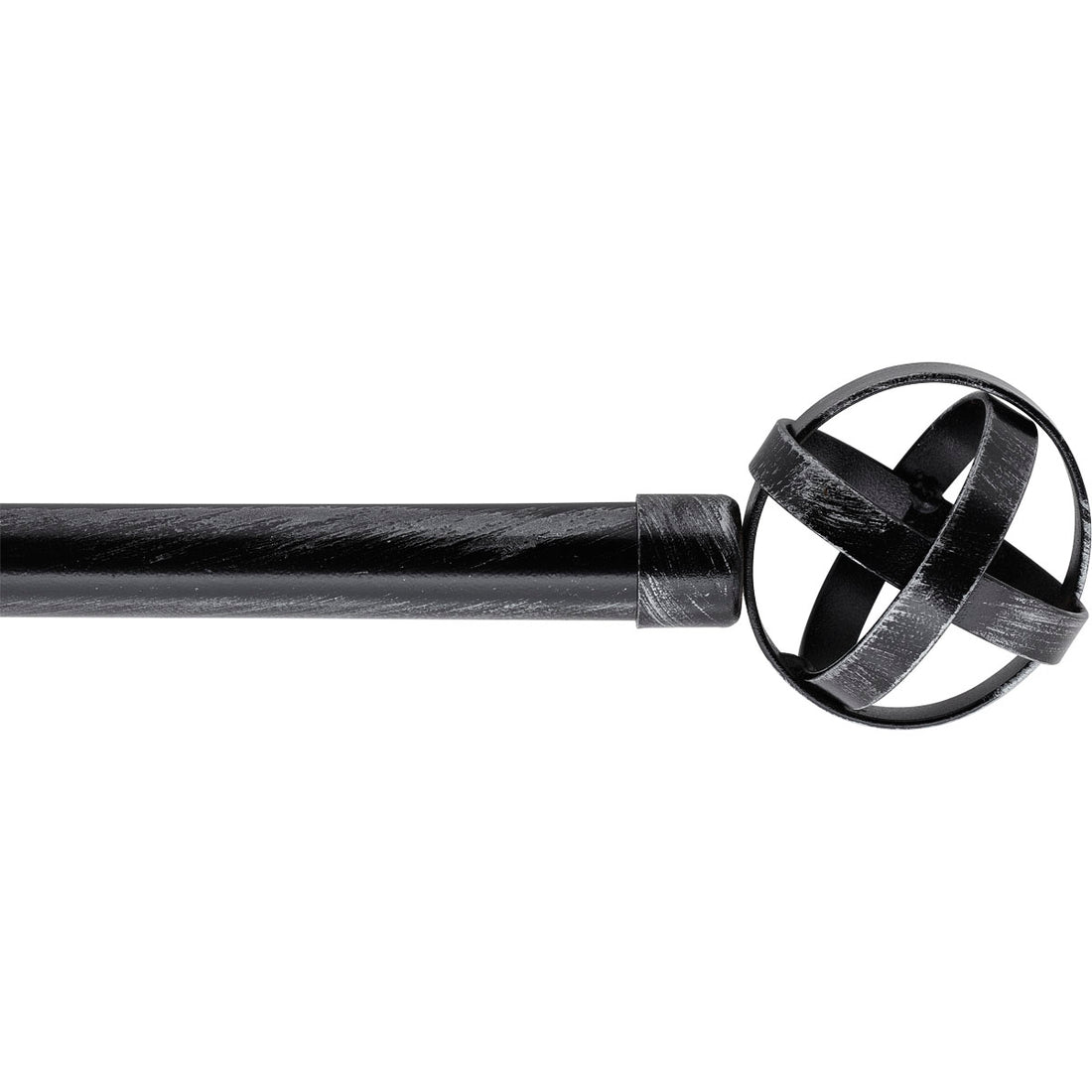 Set Galerie Extensibilă 120-210 CM Finial Capri Φ19MM - Negru Argintiu