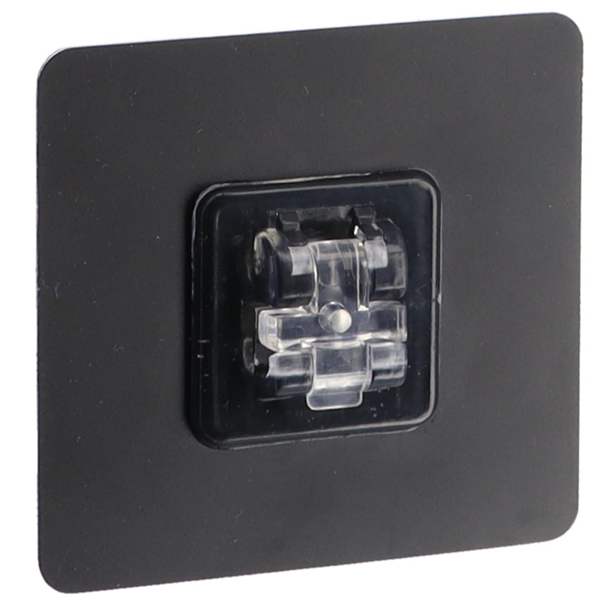 Suport Adeziv din PVC pentru Accesorii Filare - Negru