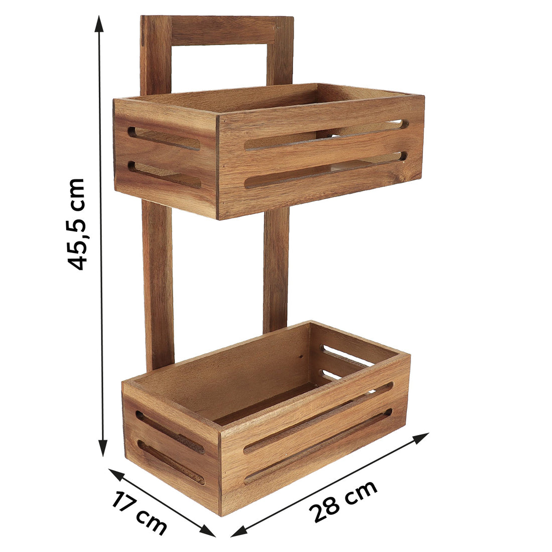 Raft din Acacia/MDF cu 2 nivele - Acacia