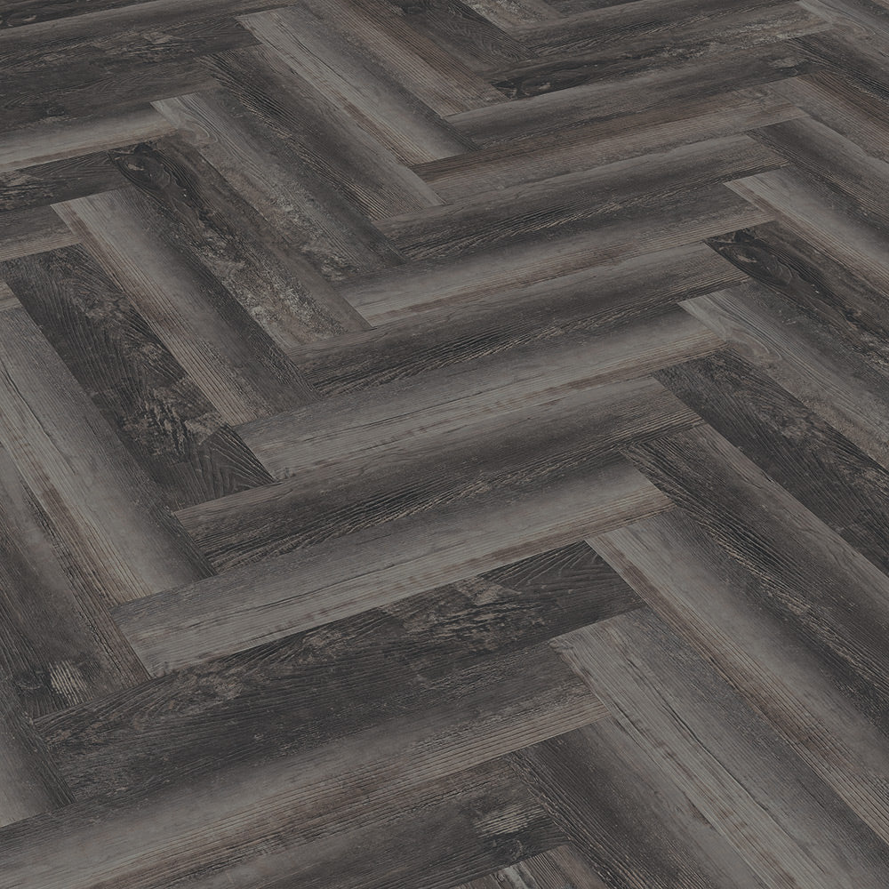 Parchet LVT Texturat 3 mm Smoked Pine Black - Herringbone